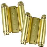 5" Double Action Spring Hinge Saloon Door Hinge | Cafe Doors, Door Hinge for in & Out Doorway Swing, Commercial Grade Double Swing Hinge (5in Double Action Spring Hinges- SCD- Brass 2 Pack)