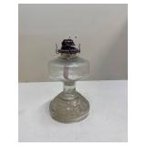 VTG/ANTIQUE Clear Glass Kerosene Oil Lamp Pedestal Base Vines Patterned Burner