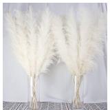 10 Stems 40-inch White Pampas Grass Decor