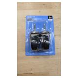 2 in. Black Hard Rubber and Steel Swivel Threaded Stem Caster with 80 lb. Load Rating (2-Pack)