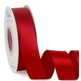 Ribbli Double Faced Red Satin Ribbon,1" x Continuous 25 Yards,Fabric Ribbon Use for Bows Bouquet,Christmas Gift Wrapping,Floral Arrangement