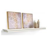 AHDECOR White Floating Shelves Wall Mounted, Deeper Wall Storage Shelf for Home DÃ©cor, Super Sturdy, Easy to Install, 36â Wide, 7.75â Deep