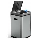 HUG&FKL 16 Gal Assembly Touchless Motion Sensor Rectangular Trash Can with Lid