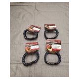 (4) SecureLine Nylon 500 Paracord Survival Bracelet Black/Grey Large