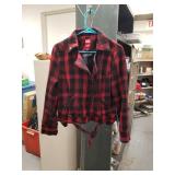 THERAPY RED AND BLACK PLAID JACKET SIZE LARGE