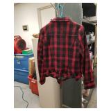 THERAPY RED AND BLACK PLAID JACKET SIZE LARGE