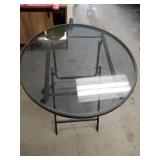 ROUND FOLD UP TABLE WITH GLASS TOP