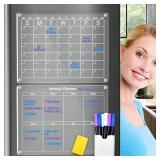 2 pack! Acrylic Magnetic Calendar, 16" x 12" 2 complete sets