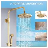 $126 Antique Brass Shower System with 8 Inch Rainfall Shower