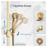 $126 Antique Brass Shower System with 8 Inch Rainfall Shower