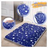 $64 Foldable Futon Mattress, Blue WS1, 39" x 80".