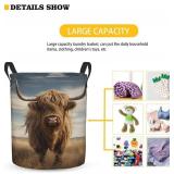 Foruidea Highland Cow Laundry Hamper, Collapsible Storage Bin