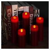 Vinkor Flameless Candles (Burgundy Set of 9)