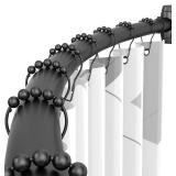 $71 BATHDESIGN Curved Shower Curtain Rod, 43-72" Adjustable, Black