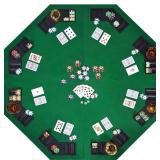 $70 48" 8-Player Foldable Poker Table Top, Casino Texas Hold