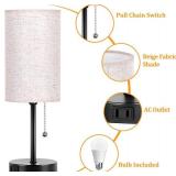 Dott Arts Table Lamp, 3-Color, Pull Chain, AC Outlet, Bulb Incl.