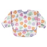 Tiny Twinkle Mess Proof Baby Bib, Cute Full Sleeve Bib Outfit, Waterproof Bibs for Toddlers, Machine Washable, Tug Proof, Baby Smock for Eating, Long Sleeved (Floral Pop, Small 6-24 Months)