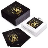 WRAPAHOLIC 50Pcs 80th Birthday Napkins - 3-Ply Disposable Paper Cocktail on Napkin, Black and Gold Foil Cheers to 80 Years - 5 x 5 In