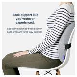 Cushion Lab Extra Dense Lumbar Pillow - Patented Ergonomic Multi-Region Firm Back Support for Lower Back Pain Relief - Lumbar Support Cushion w/Strap for Office Chair, Car, Sofa, Plane - Black