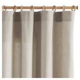 jinchan Soft Linen Curtains, Tan Curtains 96 Inches Long, Light Filtering Farmhouse Curtains for Living Room Bedroom, Dark Taupe Curtains Back Tab Top Set 2 Panels (W50 x L96, Tan)