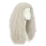 VGbeaty Old Women Long Curly Fluffy Dirty Silver Grey Witch Halloween Cosplay Party Wig