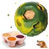 5-IN-1 Stuffable Dog Toy - Freezable Treat Dispenser for Extended Play, Durable Rubber Chew Toy, Puzzle & Mental Enrichment for Boredom Relief, Easy-to-Clean, DIY homemade Treats for Aggressive Chewer