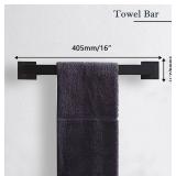 5-Pieces Matte Black Bathroom Hardware Accessories Set, SUS304 Stainless Steel Bath Towel Bar Set, Towel Racks for Bathroom Wall Mounted.