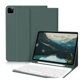 kenke Keyboard Case for iPad Pro 11 Inch 4th/3rd /2nd Generation (2022/2021/2020), Detachable Wireless Bluetooth Keyboard, Stand Folio Cover with Pencil Holder, Auto Sleep/Wake, Dark Green