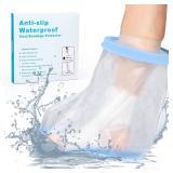 Sumifun Waterproof Foot Cast Covers for Shower Adult with Non-slip Padding Bottom, Watertight Ankle Cast Protector Keep Wounds Dry