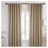 Deconovo Blackout Window Curtains, Back Tab and Rod Pocket Thermal Insulated Curtains, Room Darkening Curtains for Sliding Door, 52x108 Inch, Taupe, 2 Panels