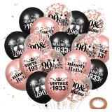 60th Birthday Balloons 18Pcs Rose Gold and Black 1964 Balloons 60th Birthday Party Decorations for Women 12 Inch Confetti Latex Vintage Sweet 60th Balloons for 60th Birthday Anniversary Party Supplies