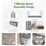 MHOMER Bed Rail for Toddlers, 2 Minutes Quick Assembly Foldable Bed Rails for Queen, King, Full, Twin Size Bed, Bed Rail Guard with Steady U-Shape Base for Toddlers, Baby, Kids (1 Piece, 78.7")