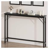 CABIHOME 5.9" Narrow Console Table, Skinny Behind Couch Table for Living Room, Slim Sofa Table with Metal & MDF, Industrial Hallway Table for Entryway, Foyer-Black