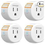 GHome Smart Mini Smart Plug, WiFi Plug Outlet Timer Smart Socket Works with Alexa and Google Home, APP Control, No Hub Required, ETL FCC Listed, 2.4GHz WiFi Only