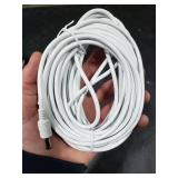 Security-01 26FT 8M DC 12V Power Extension Cable for CCTV Security Camera DVR Standalone, DC Extension Cord 5.5mm x 2.1mm,White