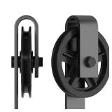 skysen Sliding Barn Door Hardware Roller Set Black (Spoke Wheel Hanger Set)