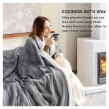 Bedsure Sherpa Fleece Throw Blanket for Couch - Thick and Warm Blanket for Winter, Soft Fuzzy Plush Christmas Blanket Gifts for Women, Grey, 50x60 Inches