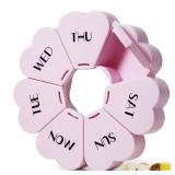 Large Weekly Pill Organizer, MOLN HYMY Cute 7 Day Pill Box, Purple Pink Daily Vitamin Organizer for Fish Oil/Medicine/Supplements