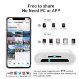 SD Card Reader for iPhone iPad Camera,Dual Card Slot Memory Card Reader Supports SD and TF Card Trail Camera Viewer Sd Card Adapter Portable Micro Sd Card Reader No Application Required Plug and Play