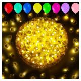 Aogist 100pcs Balloon Lights,Long Standby Time Waterproof Twinkle Mini Light,Battery Powered,Round LED Ball Lamp for Balloon Paper Lantern Party Wedding Christmas Halloween Decorative,Yellow-Flash