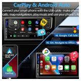 Double Din Car Stereo Compatible with Apple CarPlay and Android Auto - 7inch HD Touchscreen Car Audio Receivers with Bluetooth, Mirror Link, Backup Camera, SWC/USB/AUX/TF/Subwoofer, FM Car Radio