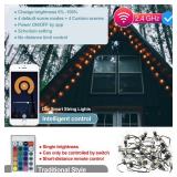 iMagic Outdoor String Lights, Warm White Patio Lights Smart String Lights, Compatible with Alexa/Google Assistant, App Control, 2.4 GHz Only, IP65 Waterproof, Meet to U.S. Standards