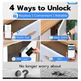 Smart Cabinet Lock, Anweller Hidden No Drill Adhesive Magnetic Baby Proofing Child Proof Drawer Locks, Keyless RFID Bluetooth Cabinet Locks for Adults File Kitchen Cupboard Closet Liquor - Black