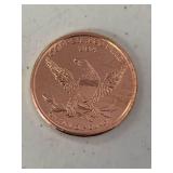 1 oz AVDP .999 fine copper round hunkpapa Lakota Sioux sitting bull design