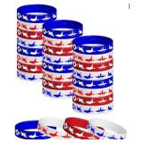 CupaPlay 24PCS Fighter Jet Silicone Rubber Bracelet Airplane Military Aircraft Plane Theme Party Favor Supply Decoration