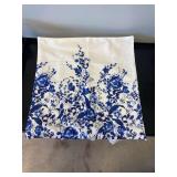 (1) Floral Blue and White Throw pillow Case- Very soft