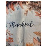 (2) Thankful Burlap Throw pillow cases