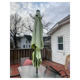 Rectangular Patio Umbrella (Green) with a cast iron base