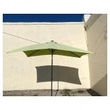 Rectangular Patio Umbrella (Green) with a cast iron base