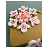 Large festive snowflake holiday earrings- NEW